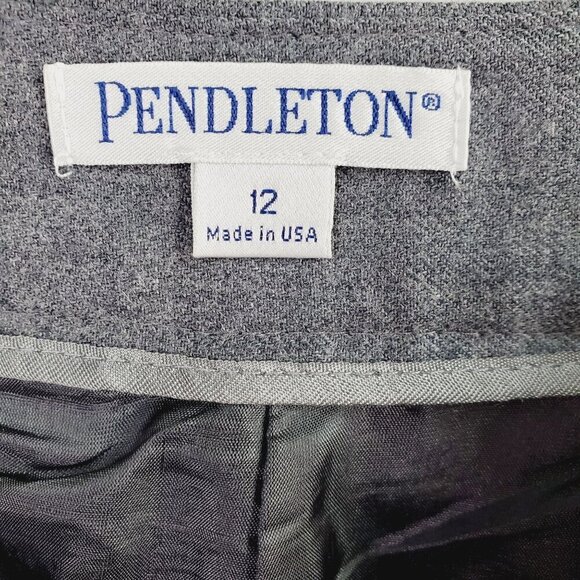 Pendleton Women's Gray Wool Dress Pants Slash Pocket Straight Leg Size 12 (A-2) - Picture 15 of 15